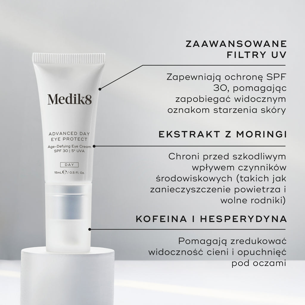 Tubka preparatu Medik8 Advanced Day Eye Protect o współczynniku SPF 30.
